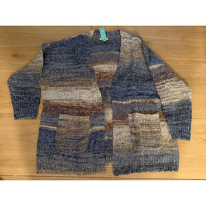 NEW Maurices Wool Blend Oversized Boucle Open Front Cardigan 0X $47